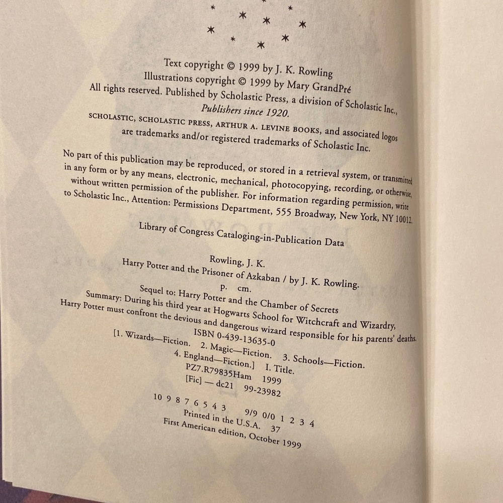 Harry Potter and the Prisoner of Azkaban Hardcover Book - Picture 3 of 3